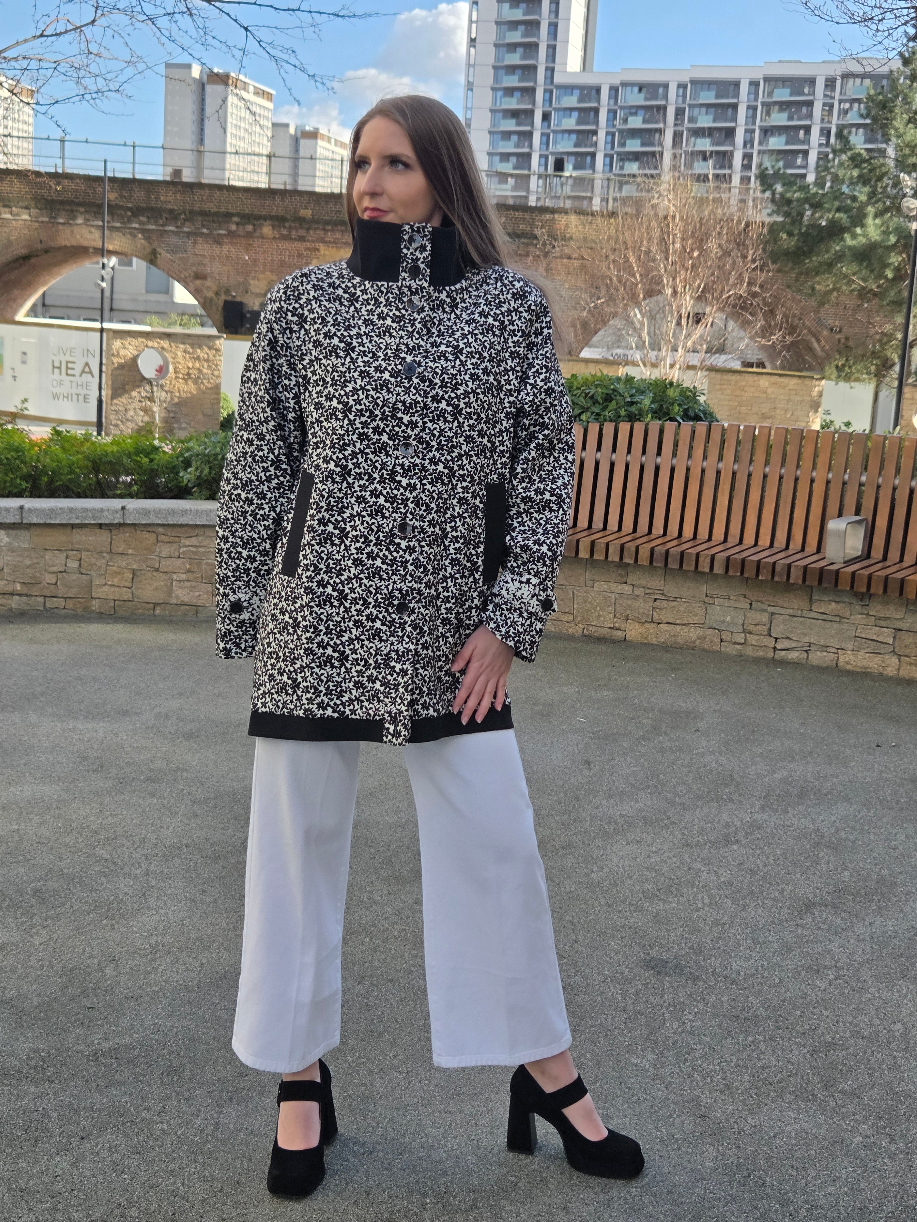 Black And White Fantasy Summer Trench Coat
