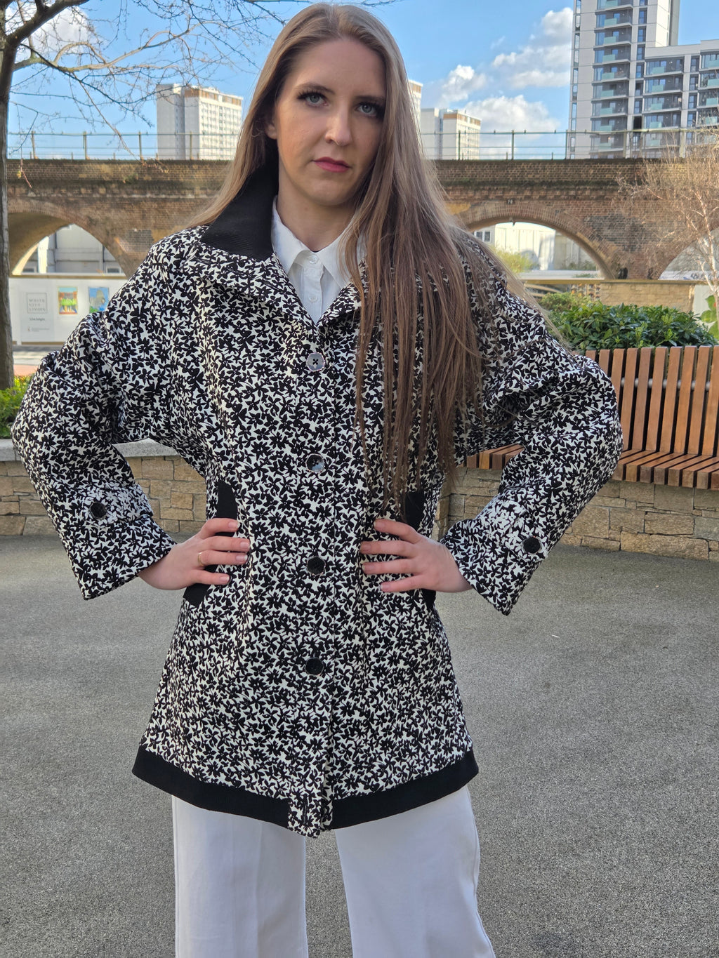 Black And White Fantasy Summer Trench Coat