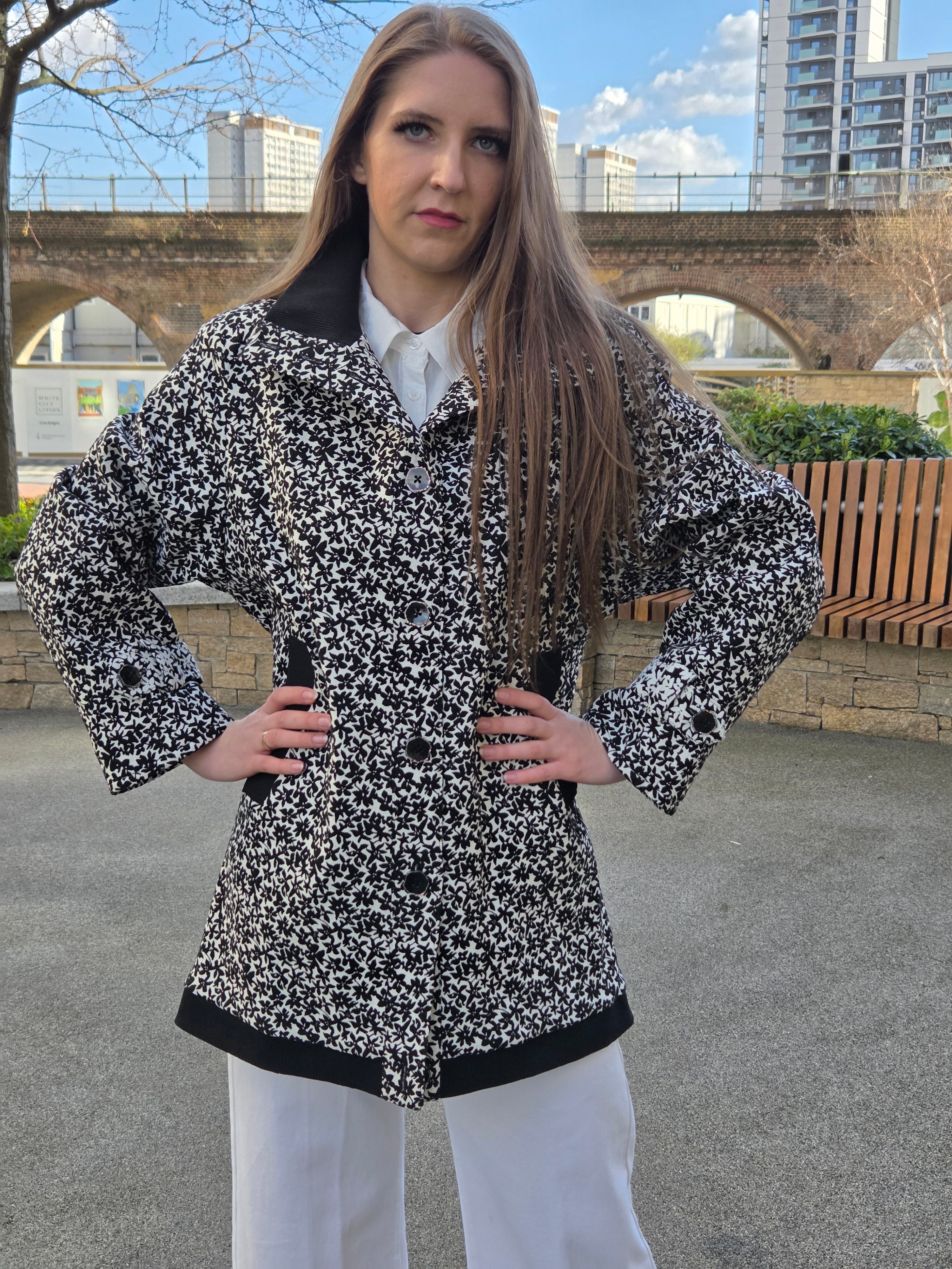 Black And White Fantasy Summer Trench Coat