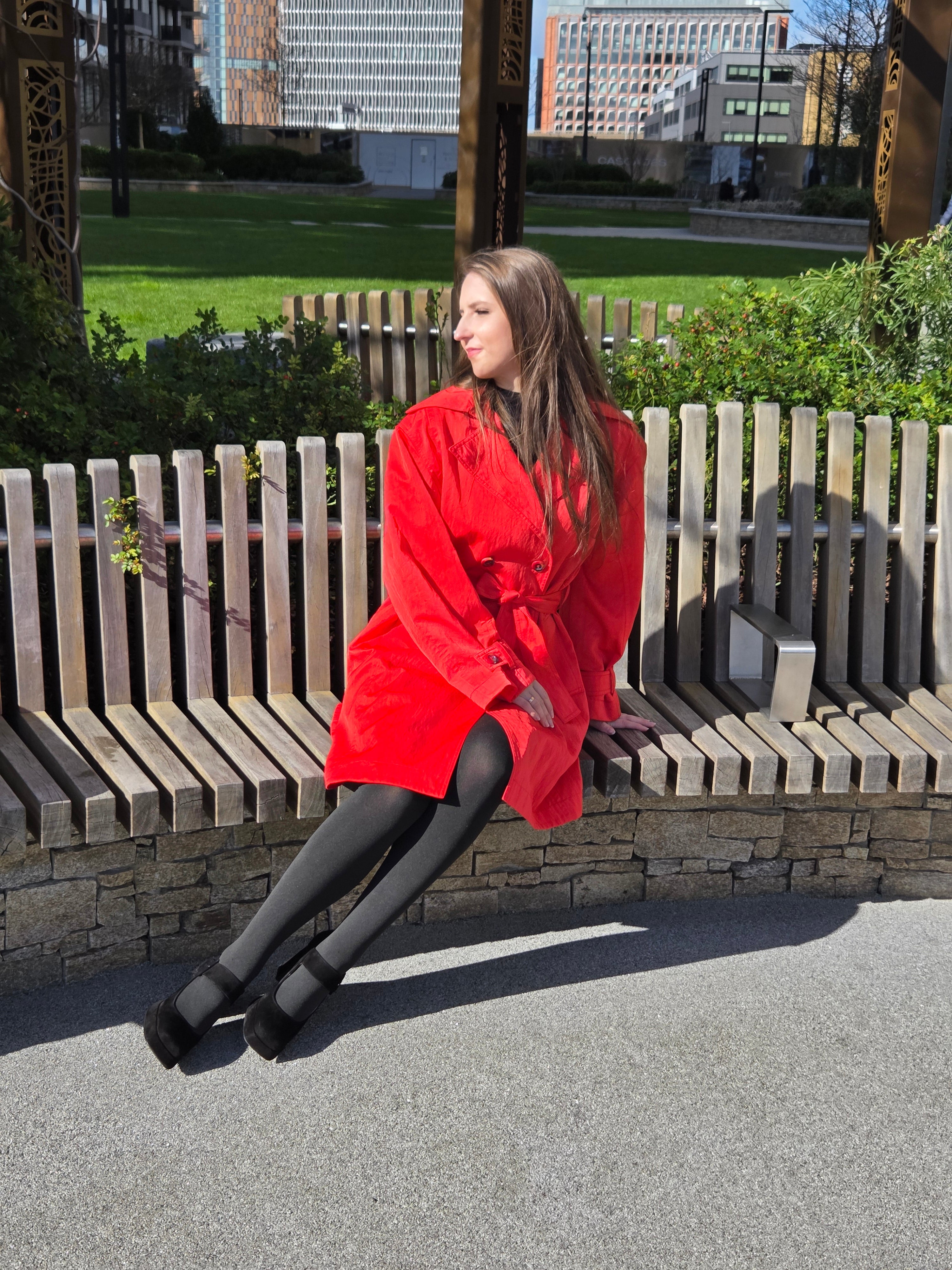 Legandary Red Oversize Summer Trench Coat