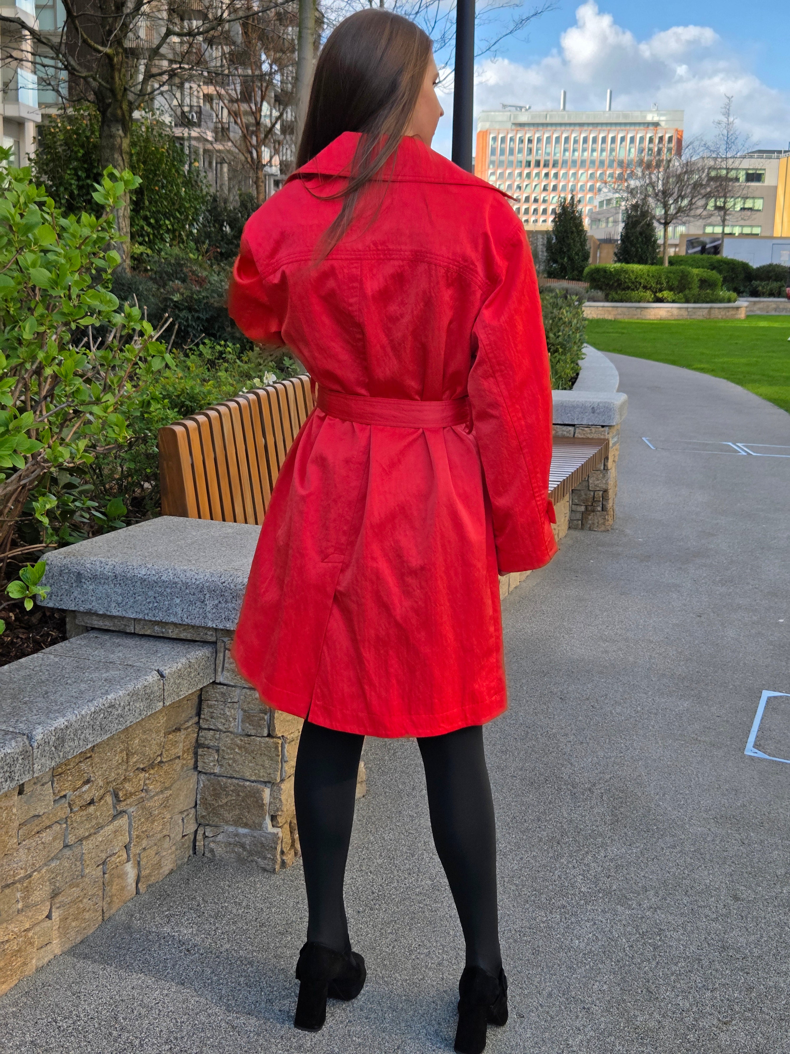 Legandary Red Oversize Summer Trench Coat
