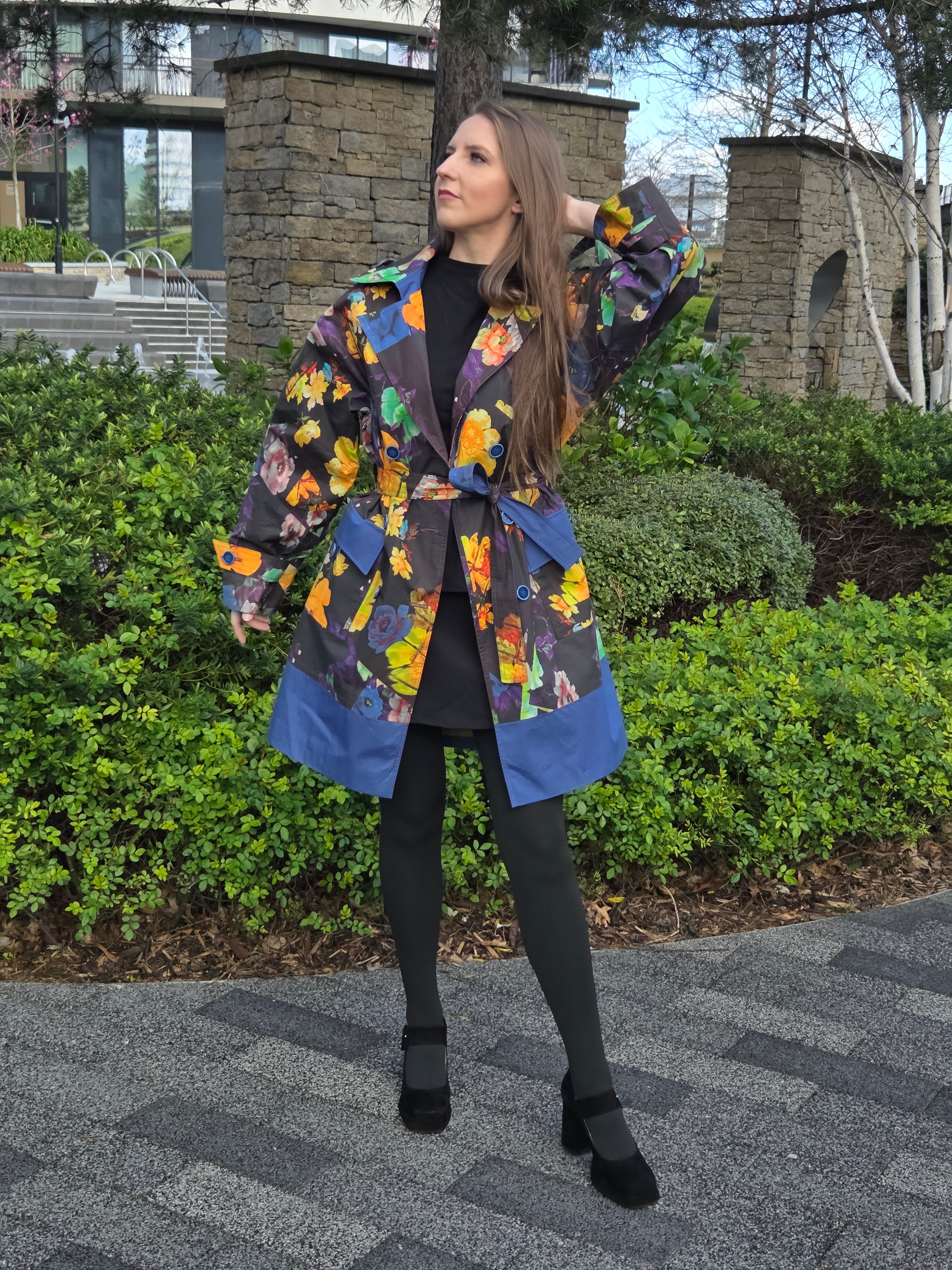 Flowers Mistery Oversize Summer Trench Coat