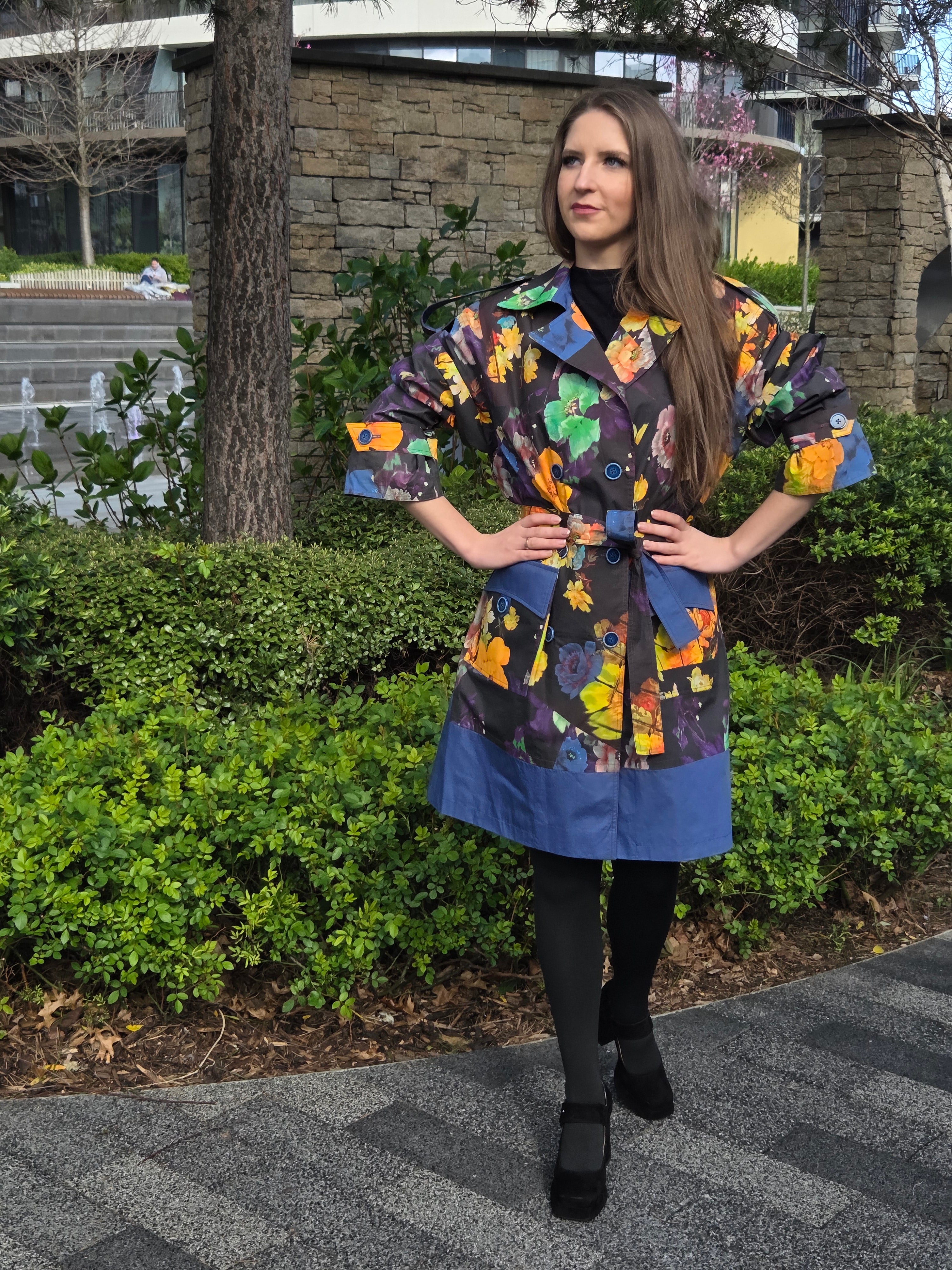 Flowers Mistery Oversize Summer Trench Coat